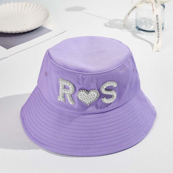 Custom Pearl Bucket Hat Personalized Letter Fashion Bucket Hat Summer Gift for Her