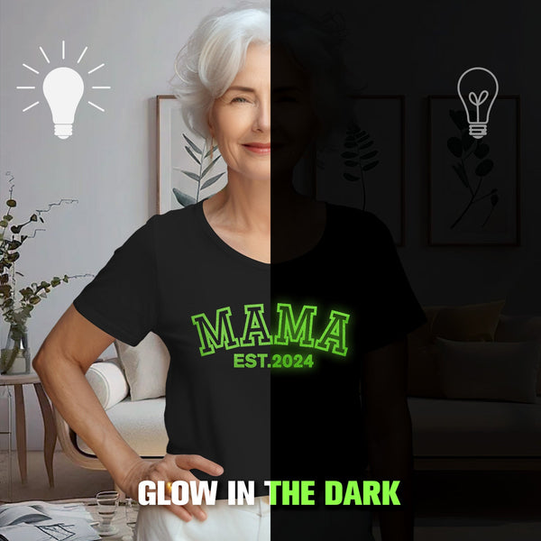 Custom Mama T-shirt Glow-in-the-dark T-shirt Mother's Day gift - MyFaceBoxer