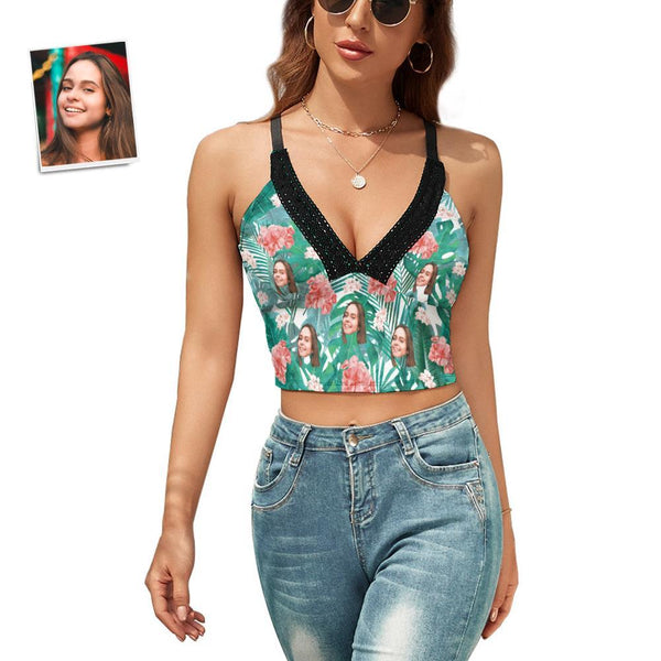 Custom Face Sexy Sleeveless Top Personalized Summer Women Face Strap