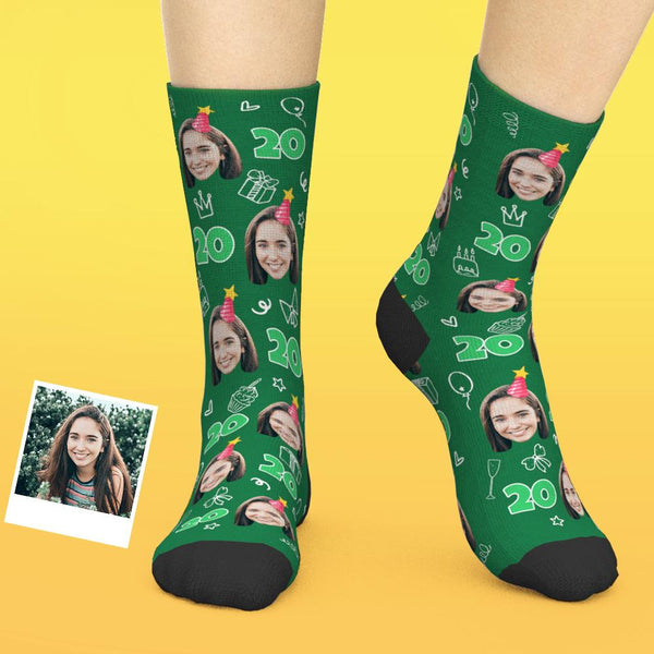 Custom Face Socks Add Pictures And Age Happy Birthday Socks 20 Unique Birthday Gift Ideas