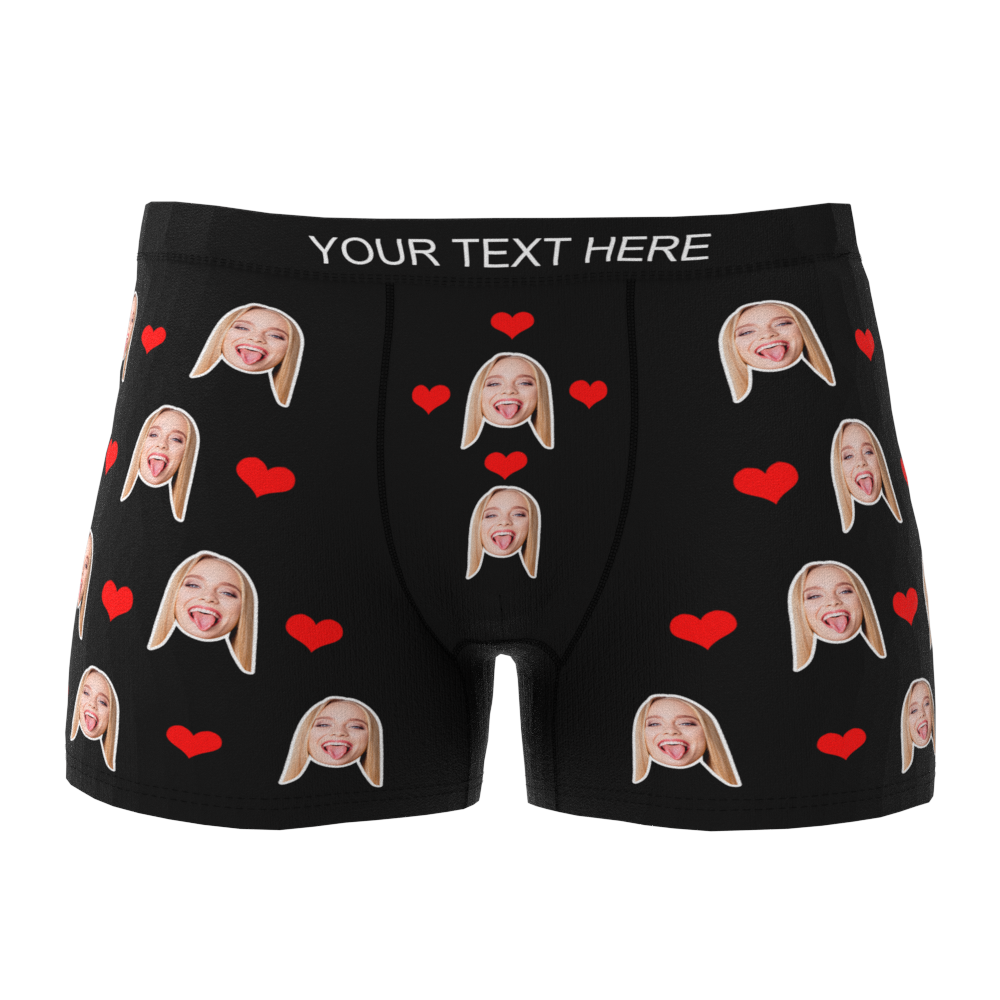 Gifts for Him Custom Face Underwear 3D Online Preview Heart Boxer Brie -  MyCustomTireCover