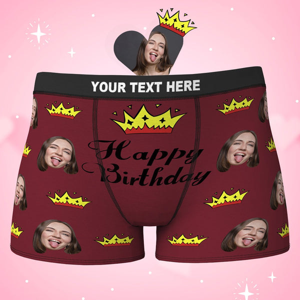 Red Boxer Gift For him Your Text