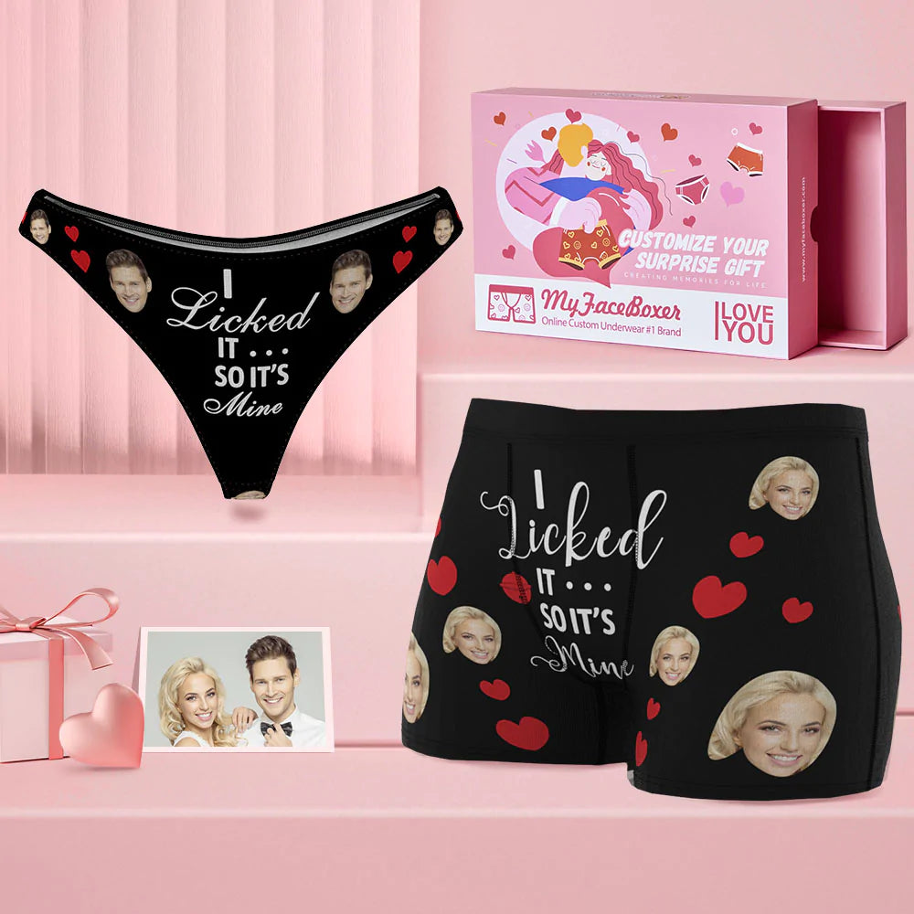 The Lovebox – I Licked It So It's Mine – Matching Couples Underwear – Adult  Game (1) – Black Magnetic Gift Box With Ribbon - JT's His and Hers Gift Shop