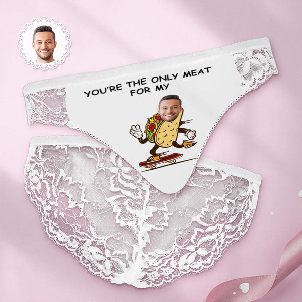 Custom Women Lace Panty Face Sexy Panties - You're The Only Meat For Me - MyFaceBoxer