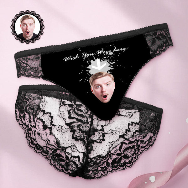 Custom Women Lace Panty Face Sexy Panties - Wish You Were Here - MyFaceBoxer