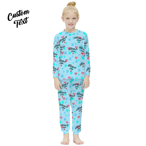 Custom Long Sleeve Pajamas Add Name And Age Kids' Suit Birthday Gifts - Happy Birthday